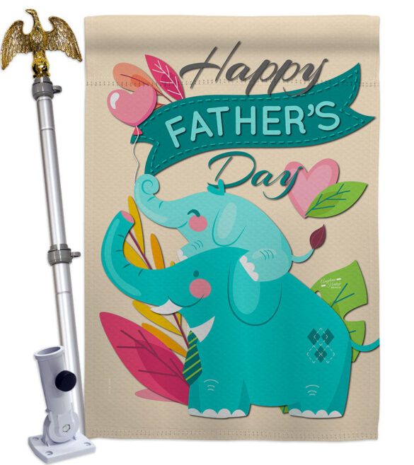 Elephant Daddy - Father's Day Summer Vertical Impressions Decorative Flags HG137351 Made In USA - Image 9