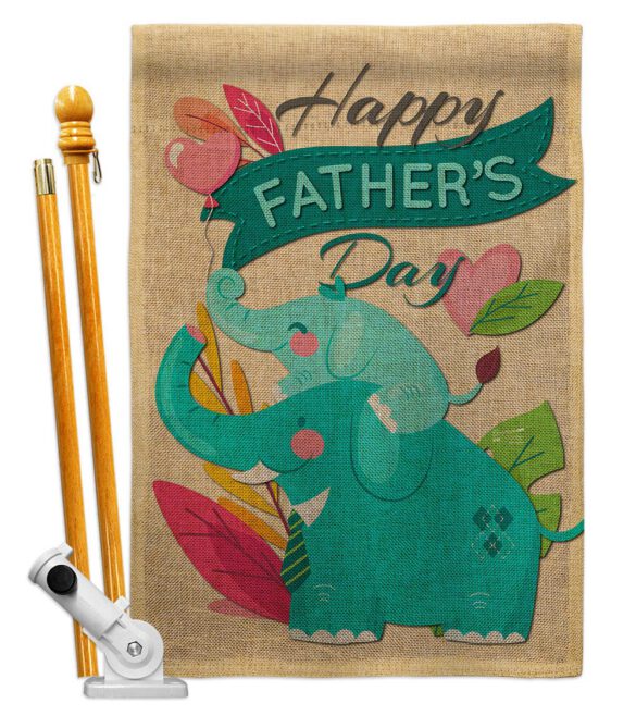 Elephant Daddy - Father's Day Summer Vertical Impressions Decorative Flags HG137351 Made In USA - Image 15
