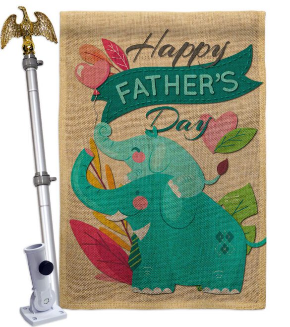Elephant Daddy - Father's Day Summer Vertical Impressions Decorative Flags HG137351 Made In USA - Image 19