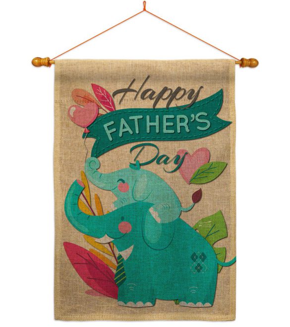 Elephant Daddy - Father's Day Summer Vertical Impressions Decorative Flags HG137351 Made In USA - Image 20