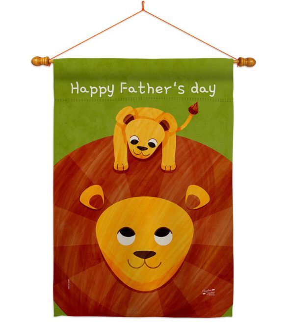 Father's Day Lion - Father's Day Summer Vertical Impressions Decorative Flags HG137570 Made In USA - Image 10