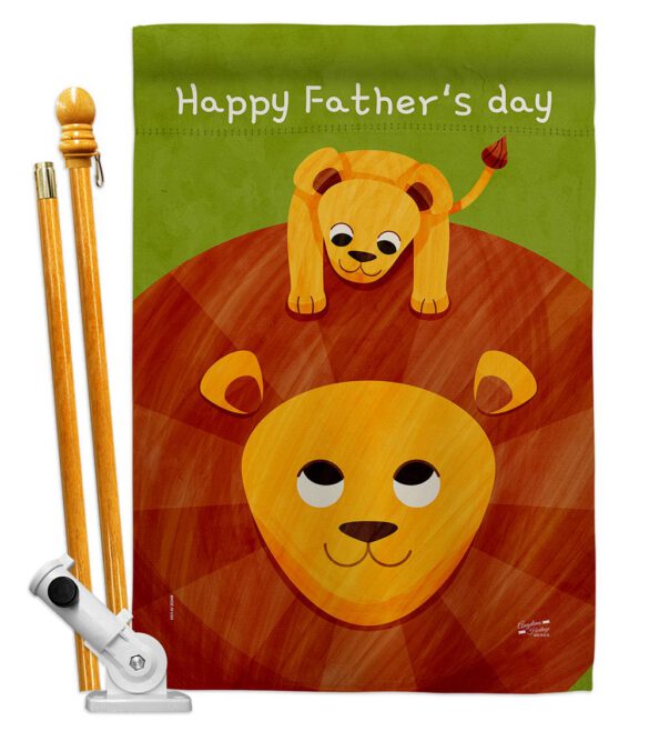 Father's Day Lion - Father's Day Summer Vertical Impressions Decorative Flags HG137570 Made In USA - Image 5