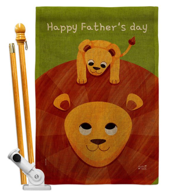 Father's Day Lion - Father's Day Summer Vertical Impressions Decorative Flags HG137570 Made In USA - Image 15