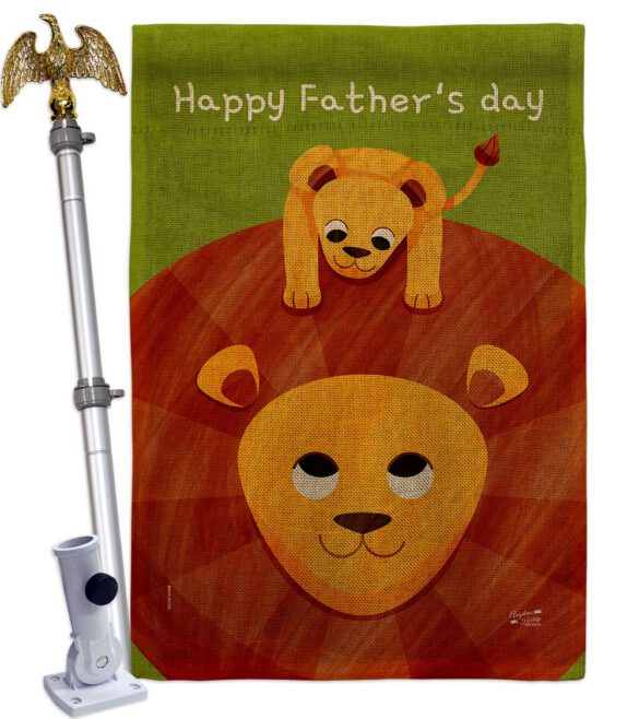 Father's Day Lion - Father's Day Summer Vertical Impressions Decorative Flags HG137570 Made In USA - Image 19