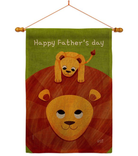 Father's Day Lion - Father's Day Summer Vertical Impressions Decorative Flags HG137570 Made In USA - Image 20
