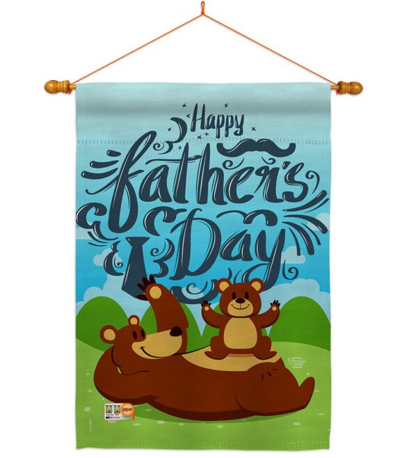 Beary Happy Father's Day - Father's Day Summer Vertical Impressions Decorative Flags HG192065 Made In USA - Image 14