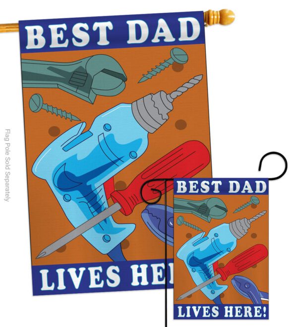 Best Dad - Father's Day Summer Vertical Applique Decorative Flags HG115057 - Image 3