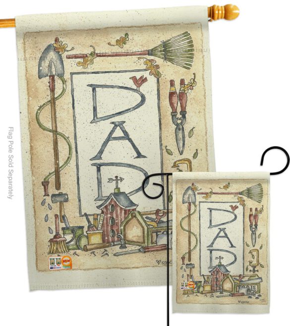 Dad Border - Father's Day Summer Vertical Impressions Decorative Flags HG115083 Made In USA - Image 3