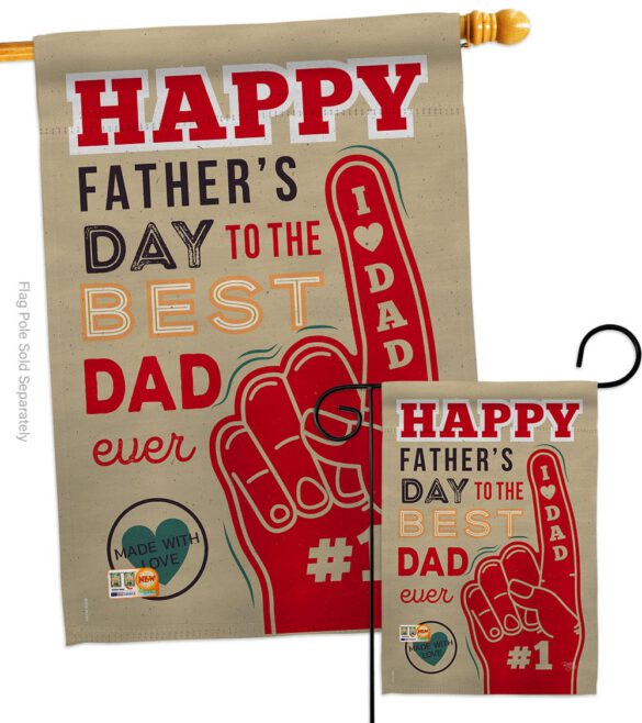 Best Dad Ever - Father's Day Summer Vertical Impressions Decorative Flags HG115134 Made In USA - Image 3