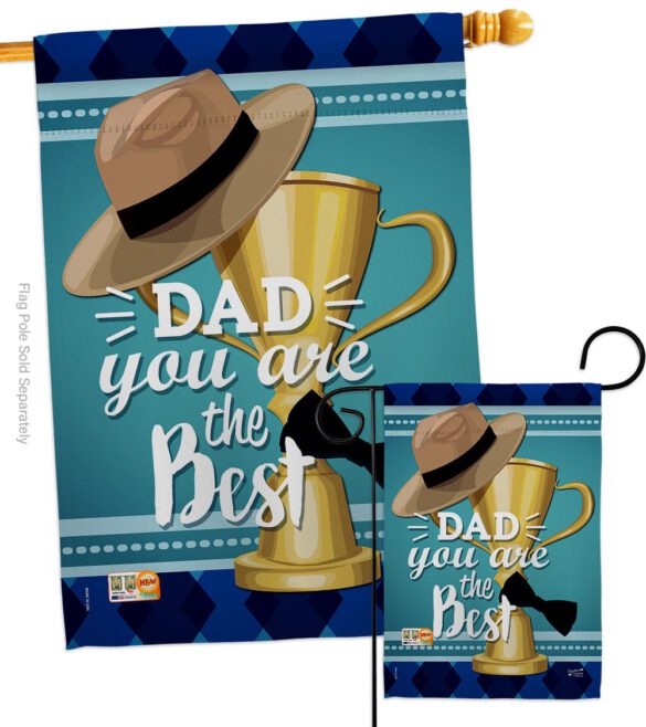 Dad You are the Best - Father's Day Summer Vertical Impressions Decorative Flags HG137048 Made In USA - Image 3
