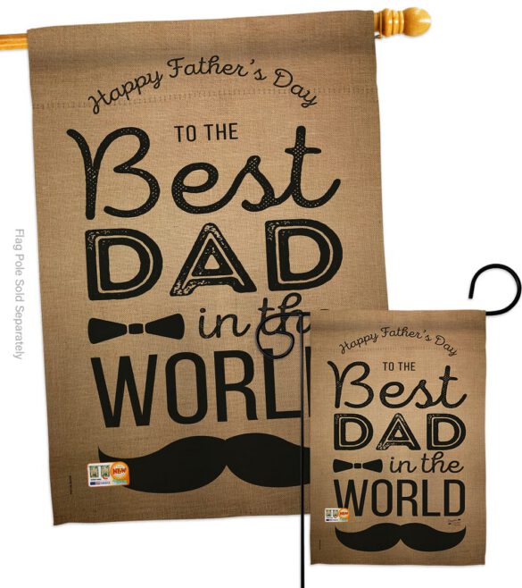 Best Dad in the World - Father's Day Summer Vertical Impressions Decorative Flags HG137049 Made In USA - Image 3