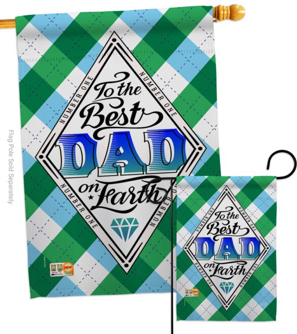 Best Dad on Earth - Father's Day Summer Vertical Impressions Decorative Flags HG137059 Made In USA - Image 3