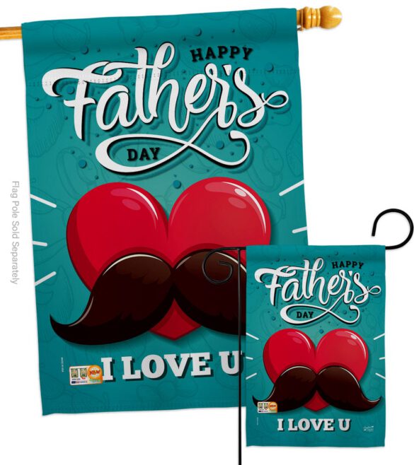 Dad Mustache - Father's Day Summer Vertical Impressions Decorative Flags HG137153 Made In USA - Image 3