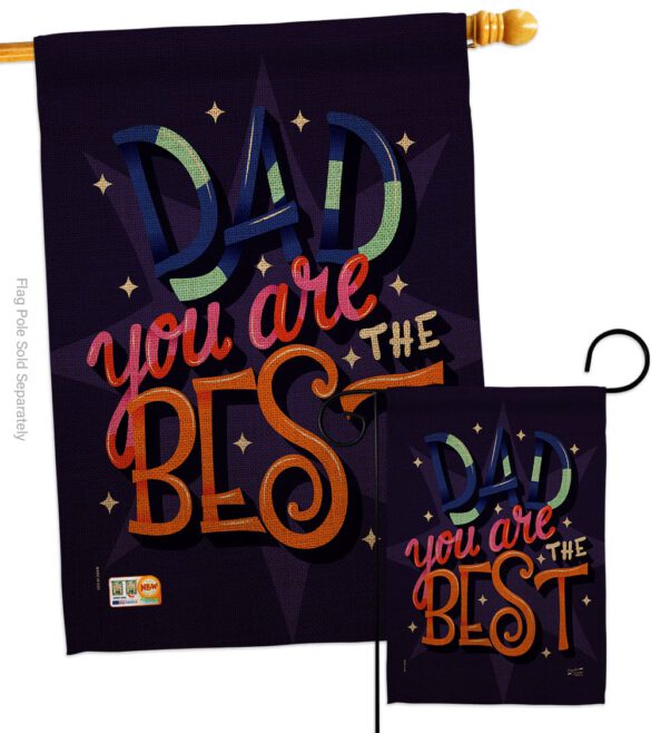 Dad Are Best - Father's Day Summer Vertical Impressions Decorative Flags HG137183 Made In USA - Image 3