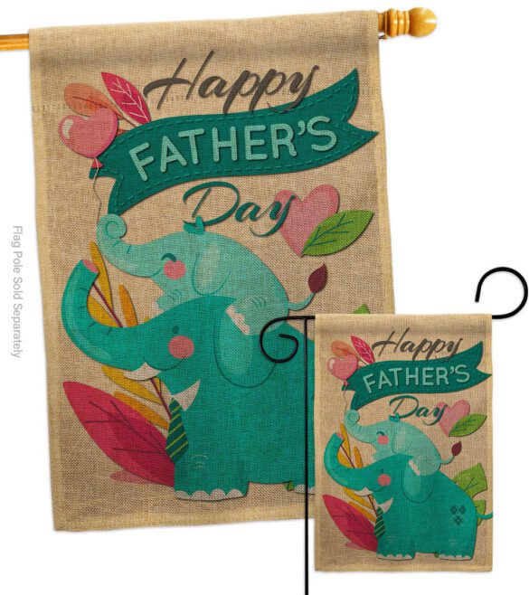 Elephant Daddy - Father's Day Summer Vertical Impressions Decorative Flags HG137351 Made In USA - Image 13