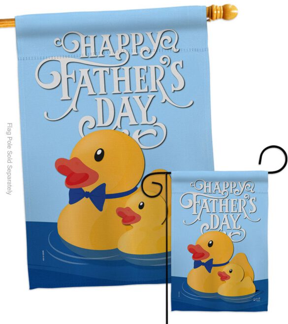 Daddy Yellow Duckie - Father's Day Summer Vertical Impressions Decorative Flags HG137352 Made In USA - Image 3
