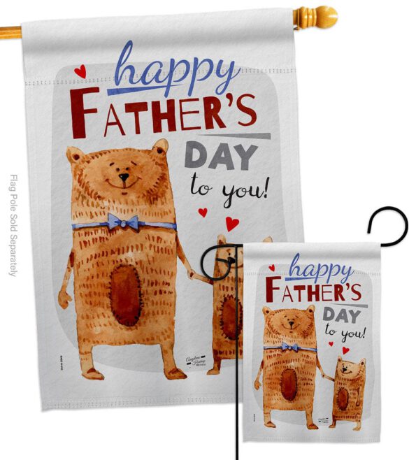 Daddy Bear - Father's Day Summer Vertical Impressions Decorative Flags HG137479 Made In USA - Image 3