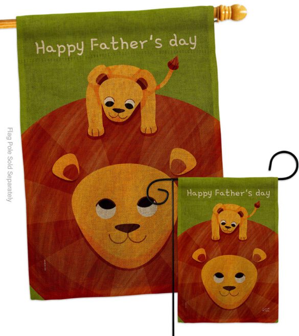 Father's Day Lion - Father's Day Summer Vertical Impressions Decorative Flags HG137570 Made In USA - Image 13