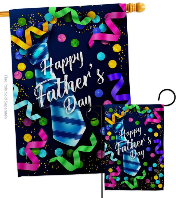 Best Tie Father - Father's Day Summer Vertical Impressions Decorative Flags HG192569 Made In USA - Image 3