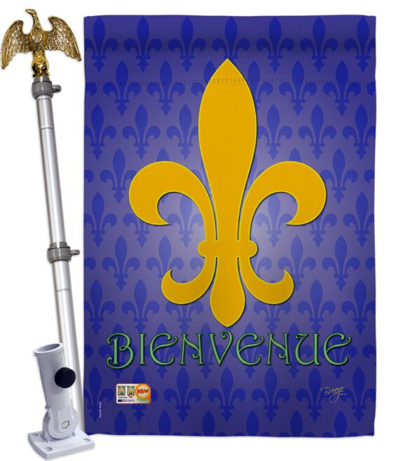 Bienvenue - Fleur De Lys Interests Vertical Impressions Decorative Flags HG118009 Made In USA - Image 13
