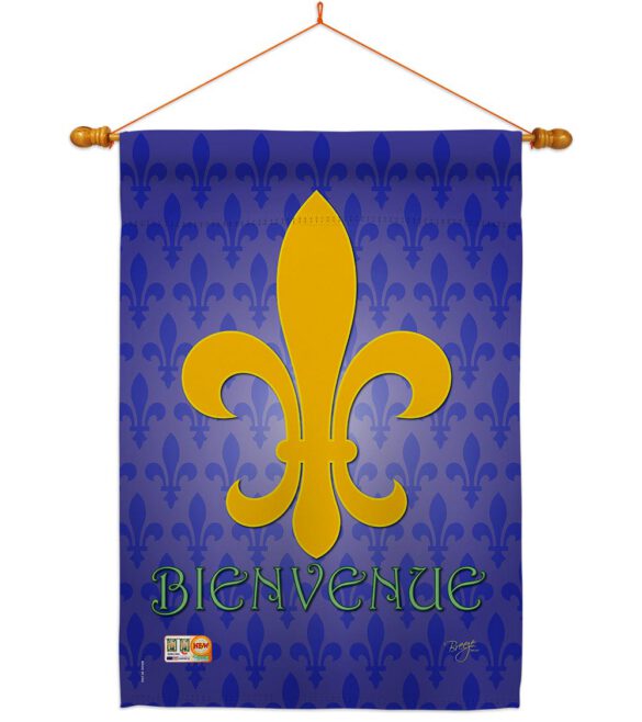 Bienvenue - Fleur De Lys Interests Vertical Impressions Decorative Flags HG118009 Made In USA - Image 14
