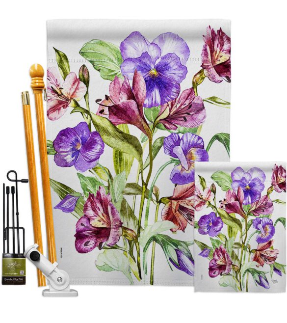 Alpine Violet Bouquet - Floral Garden Friends Vertical Impressions Decorative Flags HG104151 Made In USA - Image 7