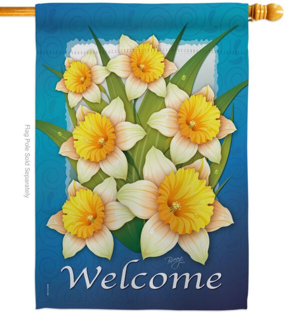 Daffodils - Floral Spring Vertical Impressions Decorative Flags HG104070 Made In USA - Image 2