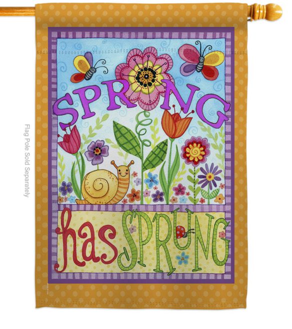 Bugs Spring - Floral Spring Vertical Impressions Decorative Flags HG104087 Made In USA - Image 2