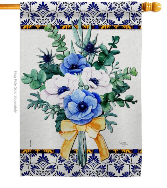 Baby Blue Bouquet - Floral Spring Vertical Impressions Decorative Flags HG104116 Made In USA - Image 3