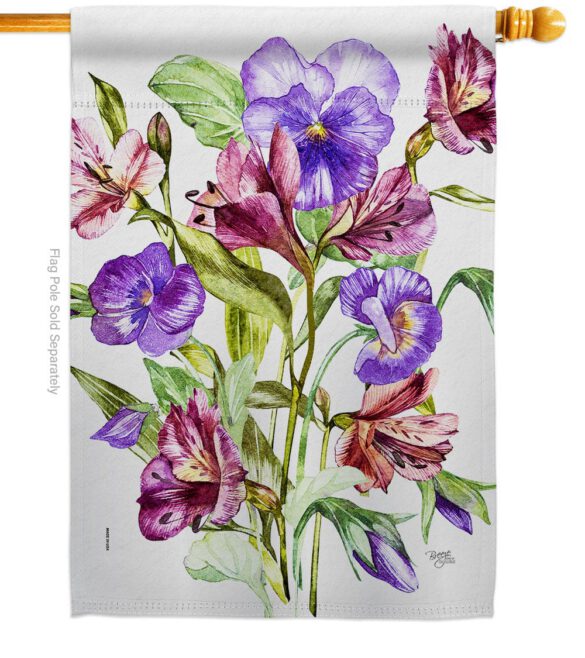 Alpine Violet Bouquet - Floral Garden Friends Vertical Impressions Decorative Flags HG104151 Made In USA - Image 3