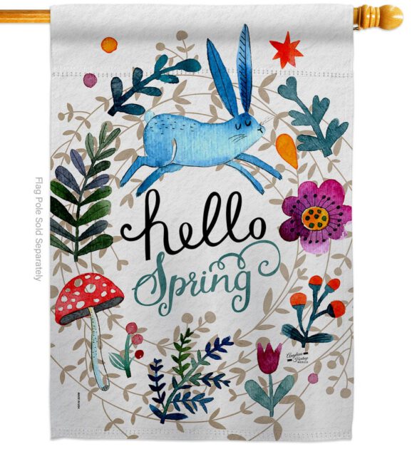 Hello Spring - Floral Garden Friends Vertical Impressions Decorative Flags HG130334 Made In USA - Image 2