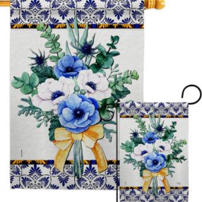 Baby Blue Bouquet - Floral Spring Vertical Impressions Decorative Flags HG104116 Made In USA