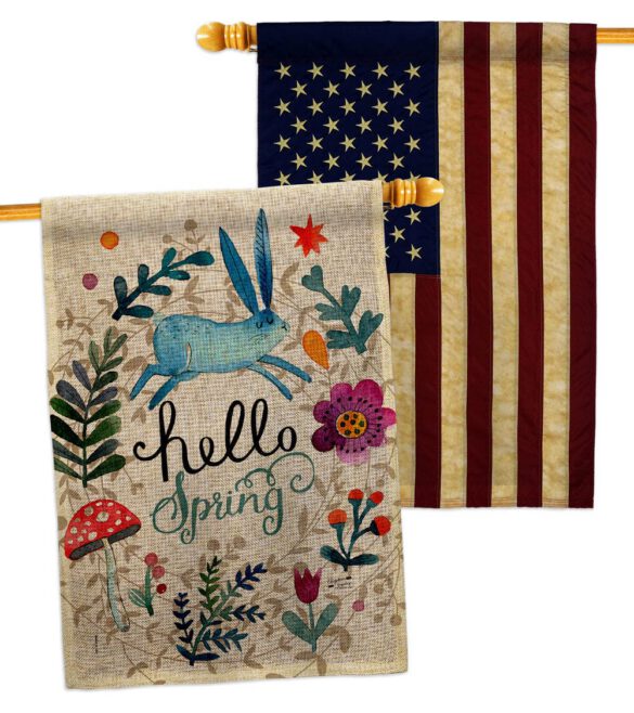 Hello Spring - Floral Garden Friends Vertical Impressions Decorative Flags HG130334 Made In USA - Image 29