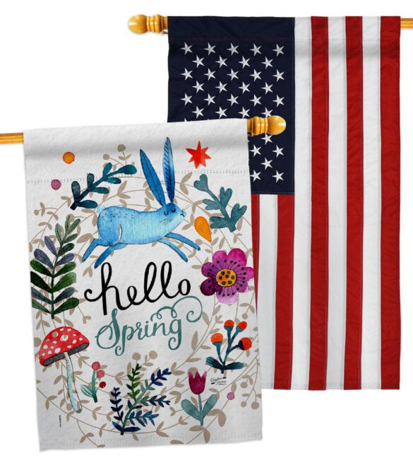 Hello Spring - Floral Garden Friends Vertical Impressions Decorative Flags HG130334 Made In USA - Image 15