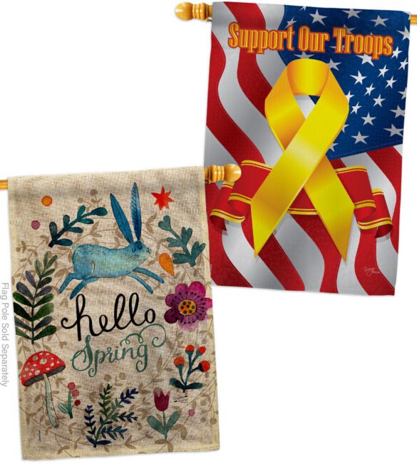 Hello Spring - Floral Garden Friends Vertical Impressions Decorative Flags HG130334 Made In USA - Image 35