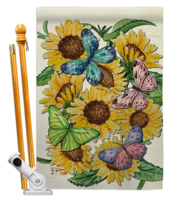 Butterflies On Sunflower - Floral Spring Vertical Impressions Decorative Flags HG104093 Made In USA - Image 5