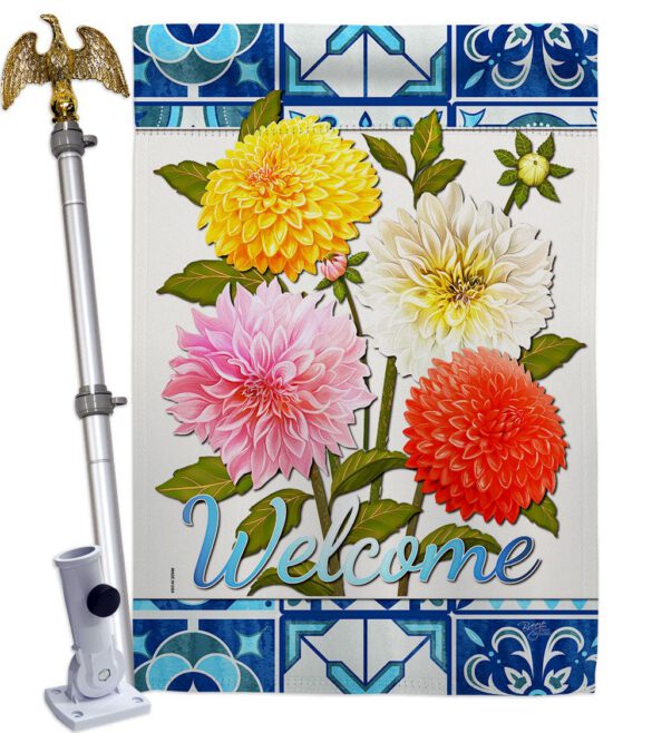 Dahlia Bouquet - Floral Spring Vertical Impressions Decorative Flags HG104107 Made In USA - Image 9