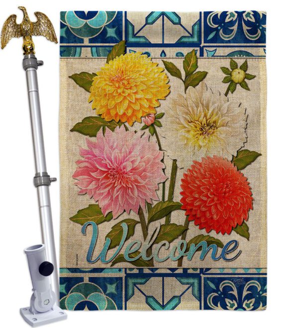 Dahlia Bouquet - Floral Spring Vertical Impressions Decorative Flags HG104107 Made In USA - Image 19