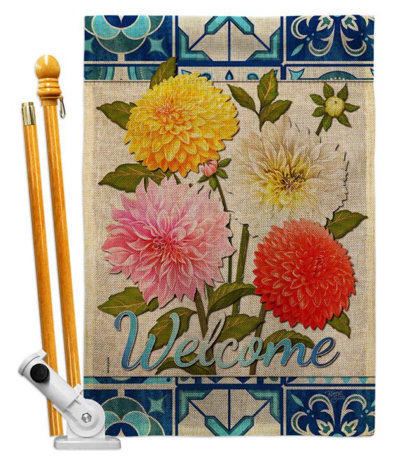 Dahlia Bouquet - Floral Spring Vertical Impressions Decorative Flags HG104107 Made In USA - Image 15