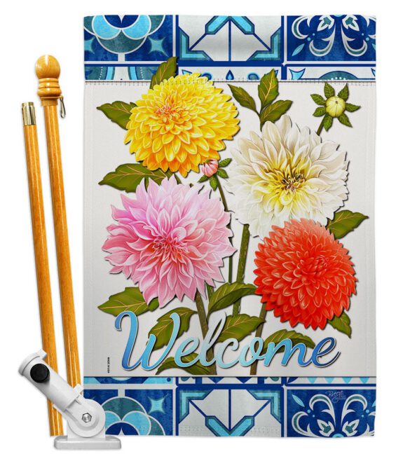 Dahlia Bouquet - Floral Spring Vertical Impressions Decorative Flags HG104107 Made In USA - Image 5