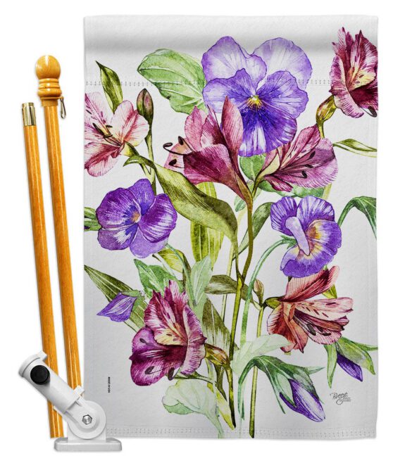 Alpine Violet Bouquet - Floral Garden Friends Vertical Impressions Decorative Flags HG104151 Made In USA - Image 6
