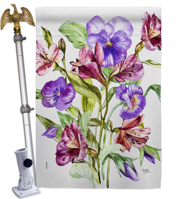 Alpine Violet Bouquet - Floral Garden Friends Vertical Impressions Decorative Flags HG104151 Made In USA - Image 12