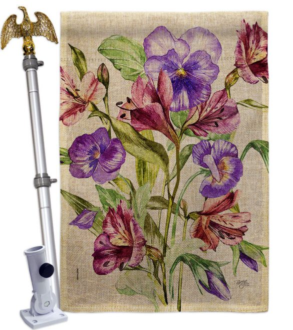 Alpine Violet Bouquet - Floral Garden Friends Vertical Impressions Decorative Flags HG104151 Made In USA - Image 24