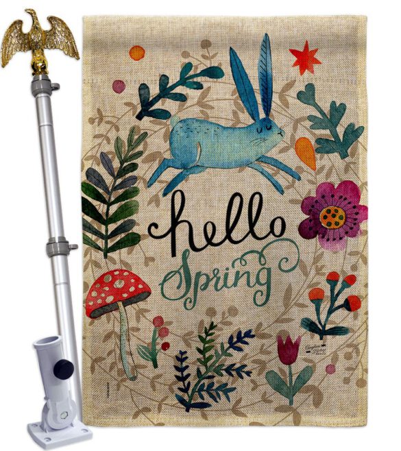 Hello Spring - Floral Garden Friends Vertical Impressions Decorative Flags HG130334 Made In USA - Image 41