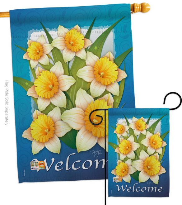 Daffodils - Floral Spring Vertical Impressions Decorative Flags HG104070 Made In USA - Image 3
