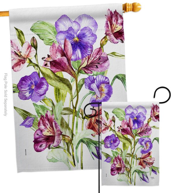 Alpine Violet Bouquet - Floral Garden Friends Vertical Impressions Decorative Flags HG104151 Made In USA - Image 4