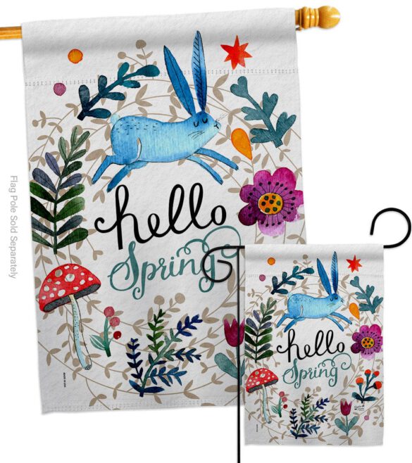 Hello Spring - Floral Garden Friends Vertical Impressions Decorative Flags HG130334 Made In USA - Image 3