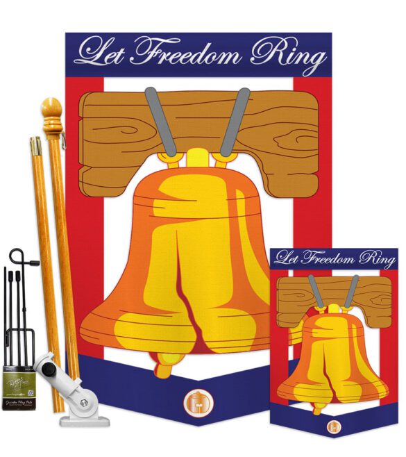 Freedom Bell - Fourth of July Americana Vertical Applique Decorative Flags HG111048 - Image 2