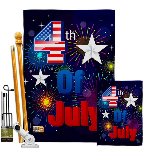 Fireworks July 4th - Fourth of July Americana Vertical Impressions Decorative Flags HG111089 Made In USA - Image 7