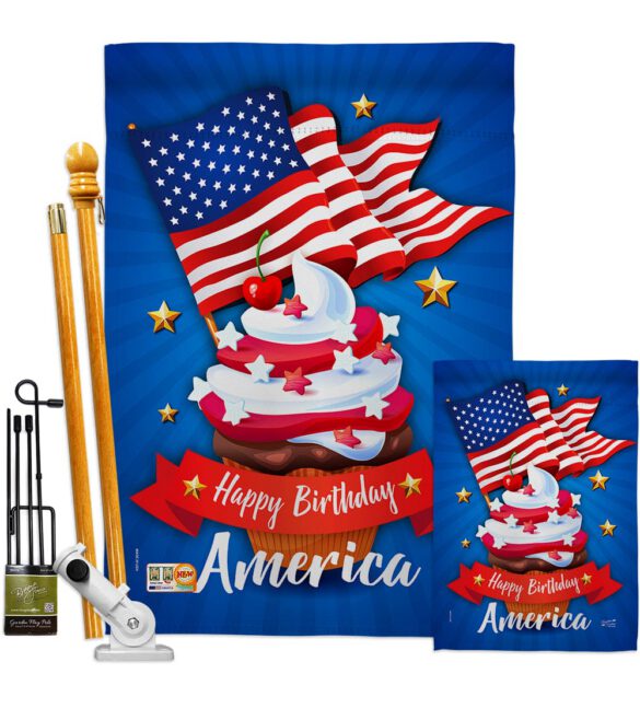 Happy Birthday America - Fourth of July Americana Vertical Impressions Decorative Flags HG137073 Made In USA - Image 7